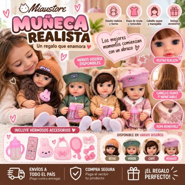 Muñeca Realista con Accesorios – Compañera de Juego